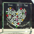Personalised Medium Paperweight with Hearts & Flowers