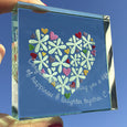 Personalised Medium Paperweight with Hearts & Flowers