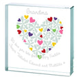 Personalised Medium Paperweight with Hearts & Flowers