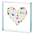 Medium Paperweight Hearts & Flowers