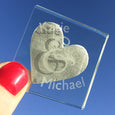 Personalised Miniature Token Silver Heart with 2 Names