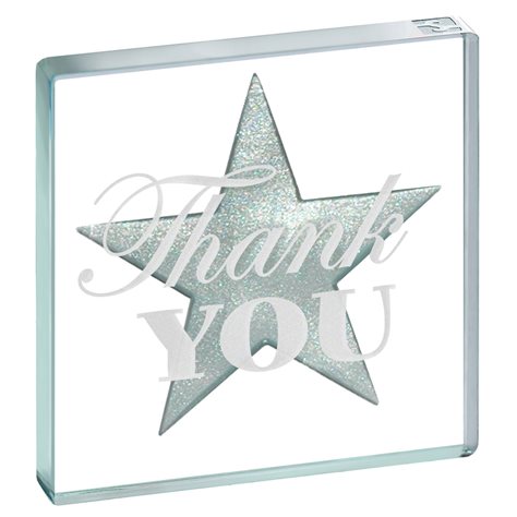 Miniature Token Silver Star, "Thank You"