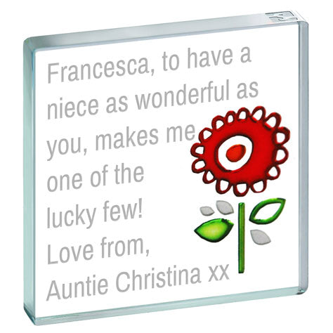 Personalised Miniature Token Little Red Flower