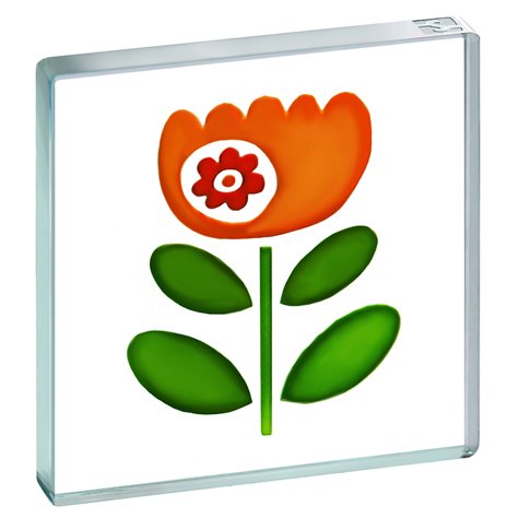 Miniature Token Red In Orange Flower