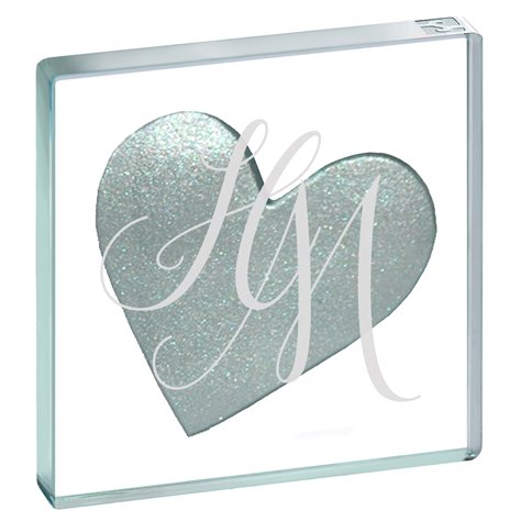 Personalised Miniature Token Wedding Crest, Silver Heart