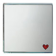 Pocket Mirror Red Heart With Suede Pocket