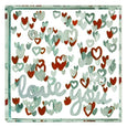 Layered Paperweight "Love You", With Lots Of Hearts