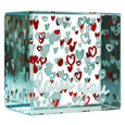 Layered Paperweight "Love You", With Lots Of Hearts