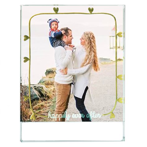 Large Frame Band of Gold Hearts, "Happily Ever After", Portrait