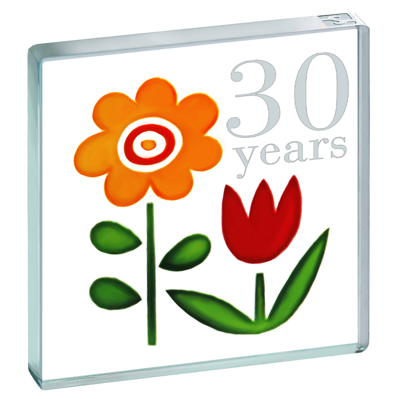Personalised Miniature Token Number Orange Flower Red Tulip