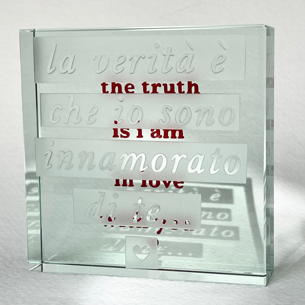 One Off Medium Paperweight Italian English, In Love