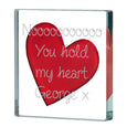 Personalised Miniature Token Red Heart - Classic Serif font