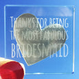 Miniature Token Silver Heart Thanks For Being The Most Fabulous Bridesmaid