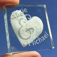 Personalised Miniature Token Silver Heart with 2 Names