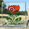 Miniature Token Orange Flower, "Happy Retirement"