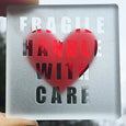 Miniature Token Red Heart "FRAGILE HANDLE WITH CARE"