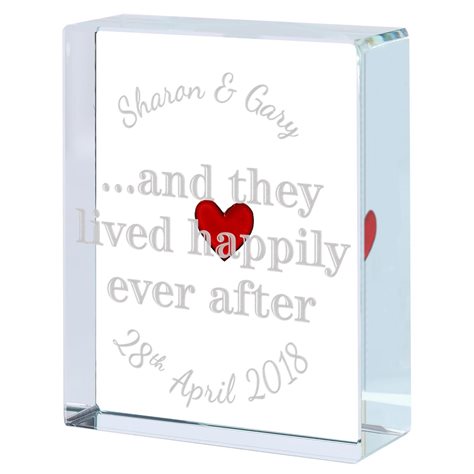 Personalised Wedding Token Tiny Red Heart And They Lived Happily Ever After