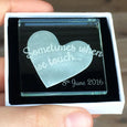Personalised Miniature Token Silver Heart, 2 Curvy Lines