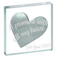 Personalised Miniature Token Silver Heart, 2 Curvy Lines