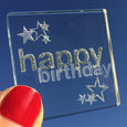 Miniature Token Happy Birthday Glitter Stars
