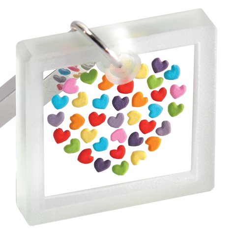 Square Key Ring Lots of Hearts