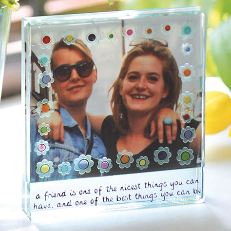 Square Frame Emily Flowers Friends, "a friend is one of the nicest things you can have, and one of the best..."