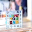 Miniature Token "Love You Dad" Colourful Dots Border