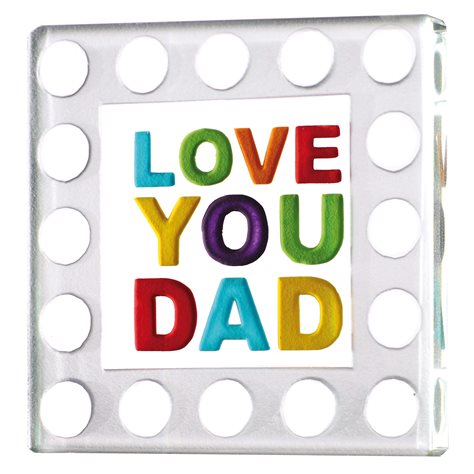 Miniature Token "Love You Dad" Colourful Dots Border