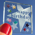 Miniature Token Happy Birthday Colourful Stars