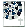 Token Cross with Blue Stained Glass